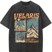 Velaris City of Starlight Acotar the Night Court Acotar Vintage Washed T-Shirt in Black