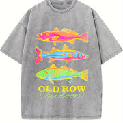 Old Row Outdoor Fish Vintage Washed T-Shirt in Gray