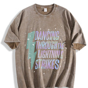 Opalite Showgirl Dancing Through The Lightning Strikes vintage washed oversized T-shirt in Brown