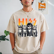 Cute Hiss Cats Rock Kittens Kitty Rocking Music Cat Lovers Vintage Washed T-Shirt in Beige