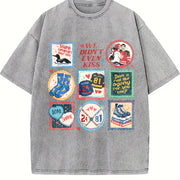 Heated Rivalry Hockey Romance Fan We Didn't Even Kiss LGBT Vintage Washed T-Shirt in Gray