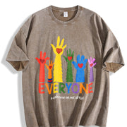 Everyone Is Welcome On Our Street Pride Month Sublimation vintage washed oversized T-shirt in Brown