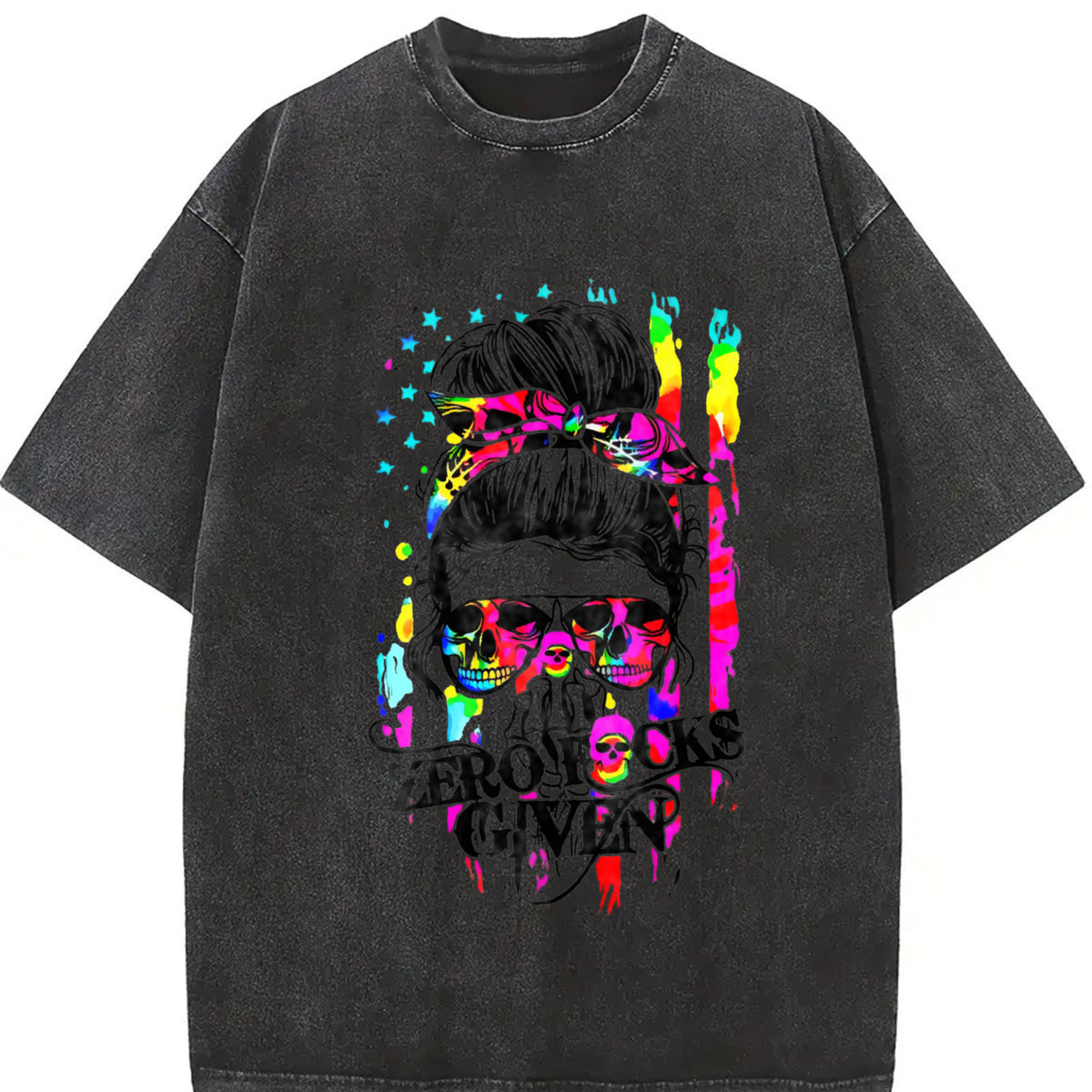 ZERO S GIVEN 25 vintage washed oversized T-shirt in Black
