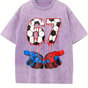 67 Soccer Vintage Washed T-Shirt in Purple