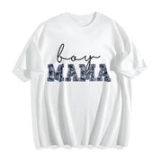 Toile Boy Mama New Mom Pregnancy Announcement Cotton T-Shirt in White