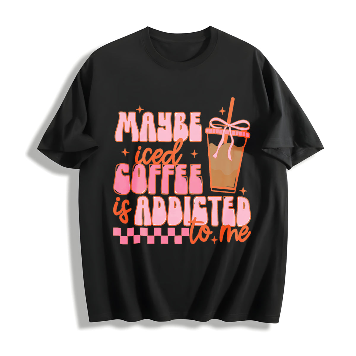 Coquette Iced Coffee Cotton T-Shirt in Black