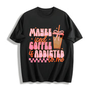 Coquette Iced Coffee Cotton T-Shirt in Black