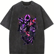 Retro Limited Sung Jin Woo Bellion - Solo Leveling Wash vintage washed oversized T-shirt in Black