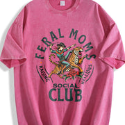 Feral Moms Social Club Vintage Washed T-Shirt in Red