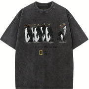 I Just Gotta Be Me Penguins Vintage Washed T-Shirt in Black