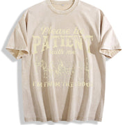Please Be Patient With Me I'm from the 1900s Meme Retro vintage washed oversized T-shirt in Beige