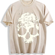 Melting Skull vintage washed oversized T-shirt in Beige