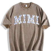 Floral MIMI Mother's Day Vintage Washed T-Shirt in Brown