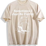 Sometimes I Just Be Fartin' Frog vintage washed oversized T-shirt in Beige