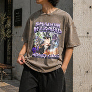Shadow Wizard Money Gang Vintage Washed T-Shirt in Brown