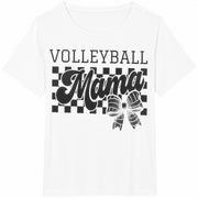 Volleyball Mom Coquette Bow Sports Mama Cotton T-Shirt in White