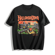 Retro Halloweentown University Cotton T-Shirt in Black