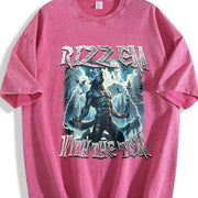 Rizz Em with the Tism Werewolf Vintage Washed T-Shirt in Red