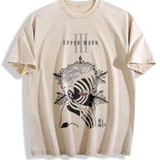 Akaza Demon Slayer vintage washed oversized T-shirt in Beige