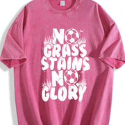 No Grass Stains No Glory Vintage Washed T-Shirt in Red