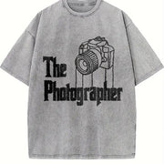 The Photographer Vintage Washed T-Shirt in Gray
