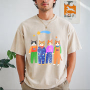 Cat Brothers Vintage Washed T-Shirt in Beige