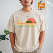 Custom Camping Custom Lake Trip Vintage Washed T-Shirt in Beige