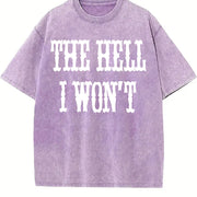 The Hell I Won't Quotes Country Girl Nashville Cowgirl vintage washed oversized T-shirt in Purple