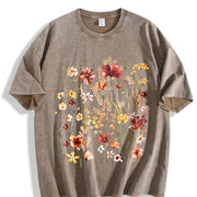 Fresh Off the Market Vegetable Bouquet Vintage Washed T-Shirt in Brown