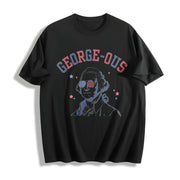 History Teacher George Washington Cotton T-Shirt in Black