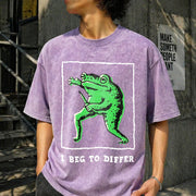 I Disagree Vintage Washed T-Shirt in Purple