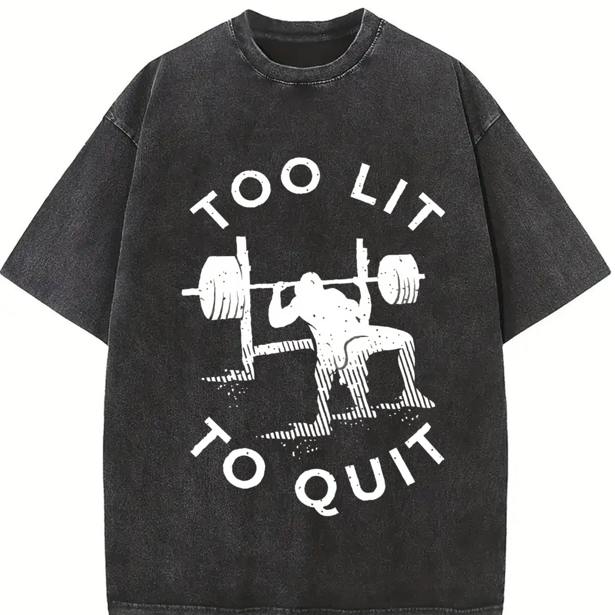 Too Lit to Quit Vintage Washed T-Shirt in Black