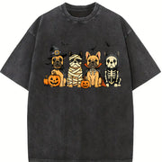 ® Halloween French Bulldog Vintage Washed T-Shirt in Black