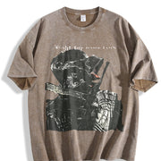 Knight Is Perfect for Date Vintage Washed T-Shirt in Brown