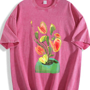 Water a Carnivorous Plant Vintage Washed T-Shirt in Red