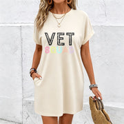 Long Home Dress and Gentle on the Skin Cotton T-Shirt in White