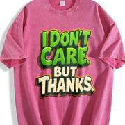 I Don't Care but Thanks Vintage Washed T-Shirt in Red