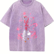 Retro Heavy Limited Majin Buu - Dragon Ball Anime Manga vintage washed oversized T-shirt in Purple