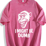 Retro I Might Be Dumb Self Deprecating Vintage Washed T-Shirt in Red