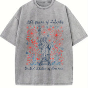 250 Years of Liberty Vintage Washed T-Shirt in Gray