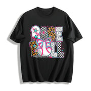 Baseball Coquette Preppy Baseball Cotton T-Shirt in Black