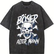 Grunge for Dad for Retro-revival Vintage Washed T-Shirt in Black