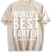 Dad World's Best Farter I Mean Father Vintage Washed T-Shirt in Beige