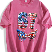 67 American Soccer Vintage Washed T-Shirt in Red