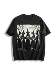 Girls Will Be Girls Witch Cotton T-Shirt in Black