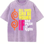 100 Vibrant Retro All This Can Be Yours If The Price Is vintage washed oversized T-shirt in Purple