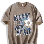 Kickin' It with My Kid Vintage Washed T-Shirt in Brown