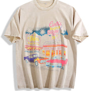 Muscle Car 90s Retro Car ® Vintage Washed T-Shirt in Beige