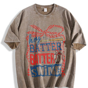 Retro Baseball Batter Swing Vintage Washed T-Shirt in Brown