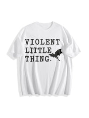 Violent Little Thing Cotton T-Shirt in White